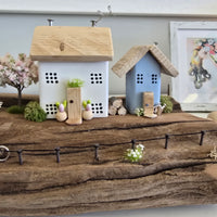 Three House Scene on Driftwood
