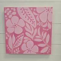 Tropical Flowers Painted on Canvas