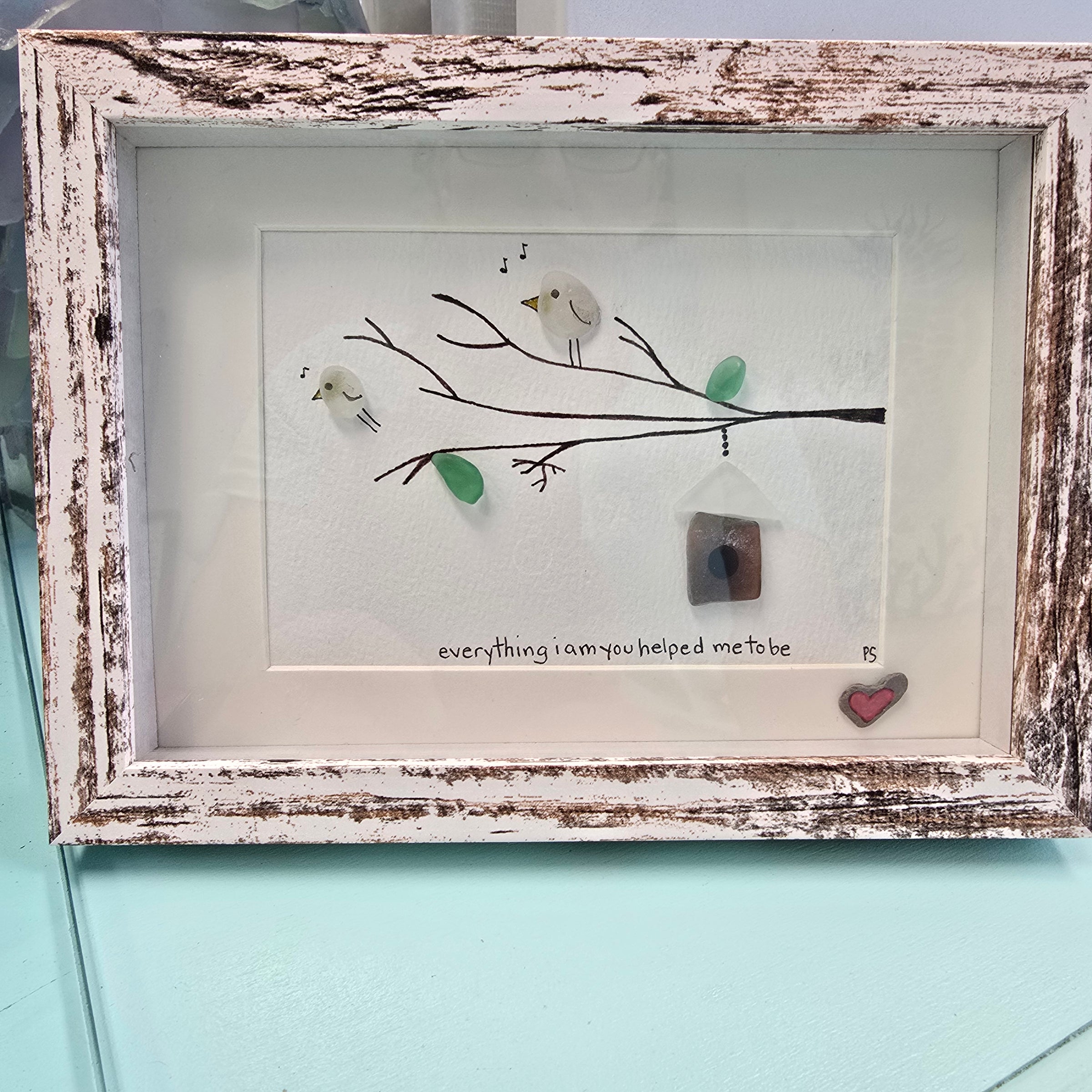 Assorted Inspiring Bird Pebble & Driftwood Art