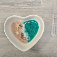 Assorted Resin Poured Heart Ring Dishes