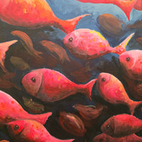 Assorted Fish Painted on Canvas
