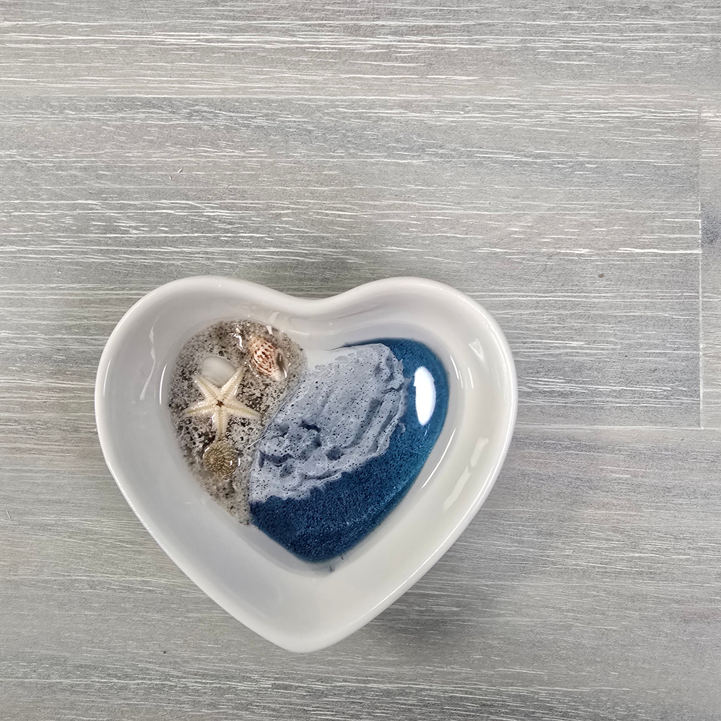 Assorted Resin Poured Heart Ring Dishes