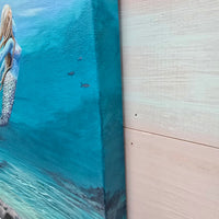 Original Mermaid at the Sea Floor with Fish Sunshine & Sweet Peas Costal Decor