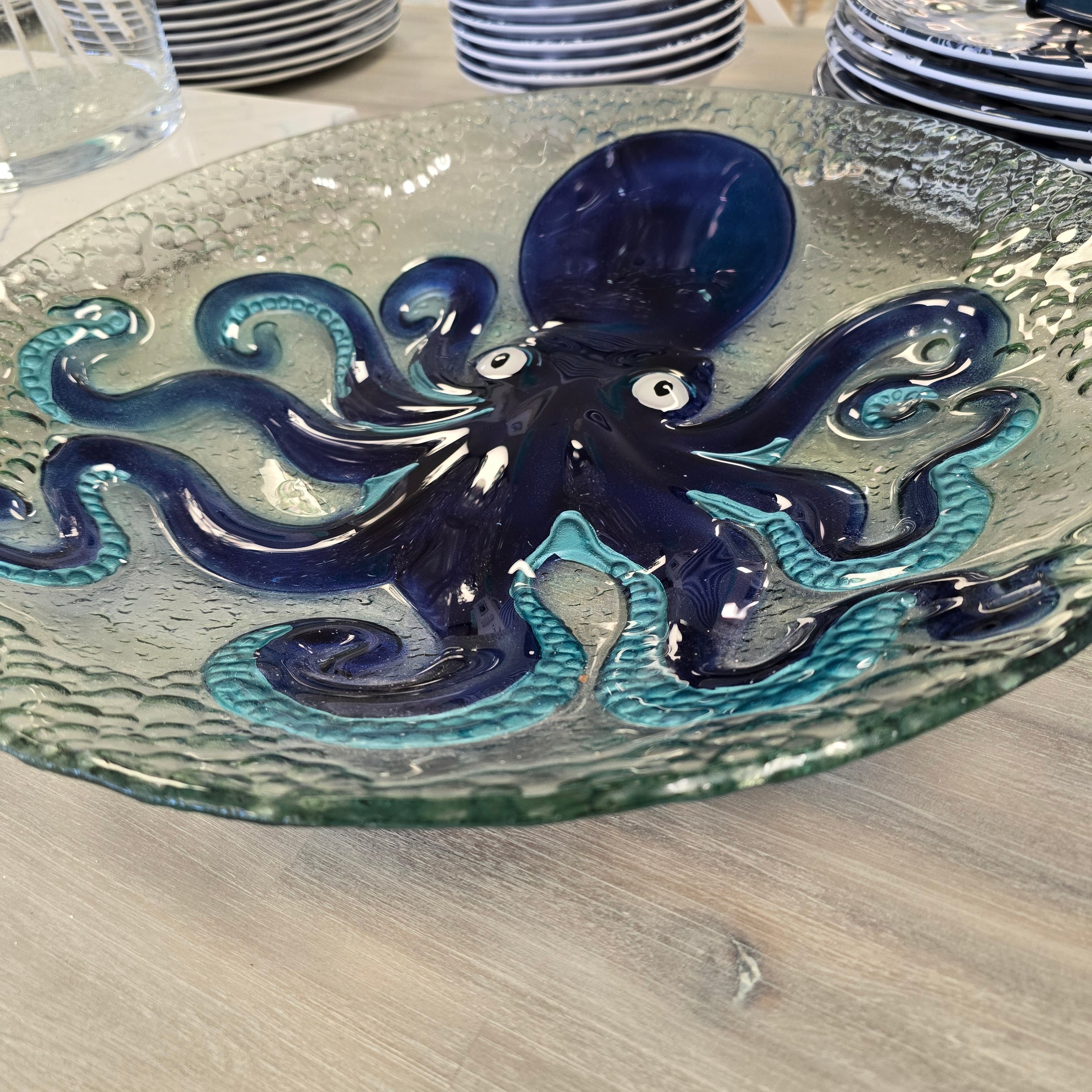 18" Glass Octopus Bowl