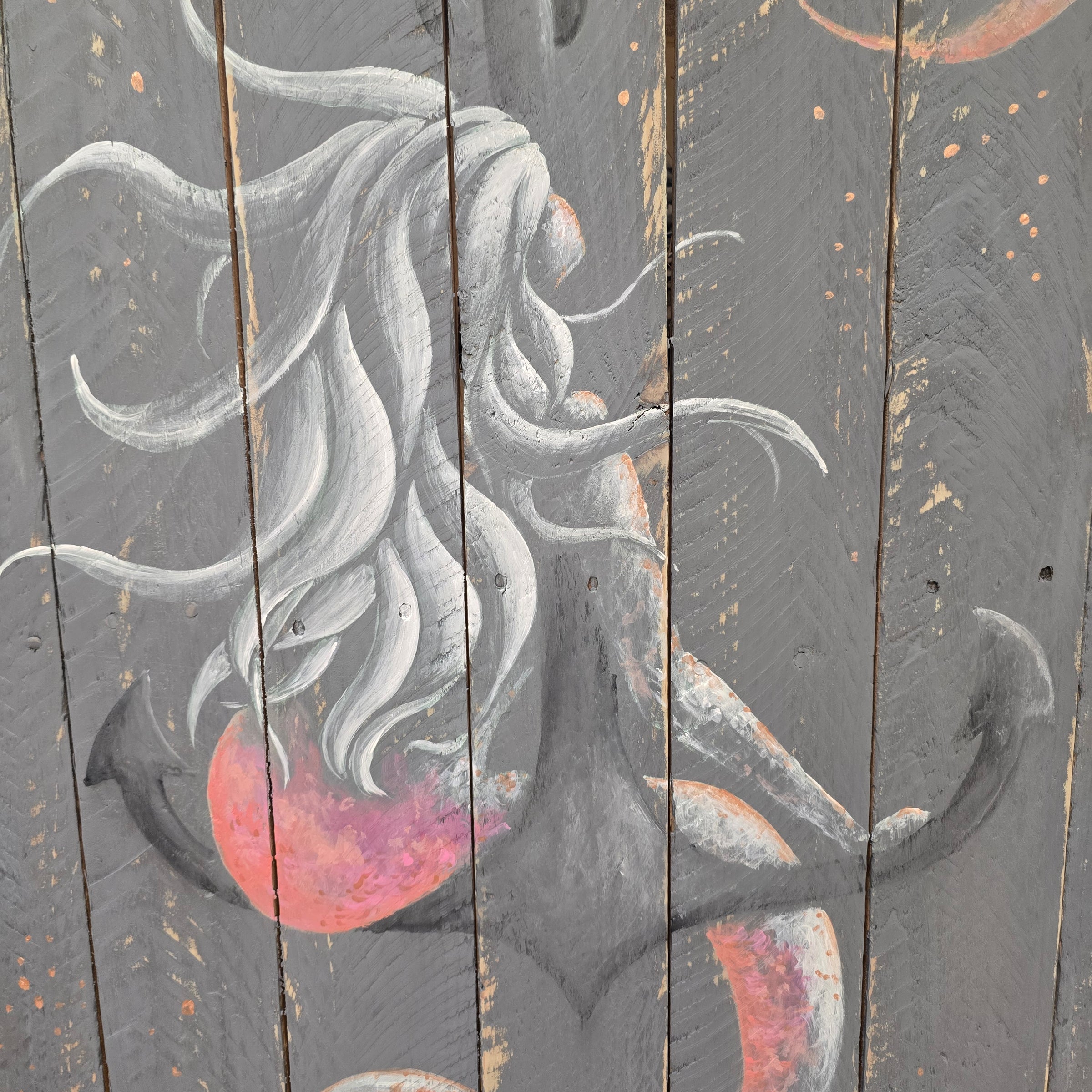 Assorted Mermaids on Anchors under the night sky