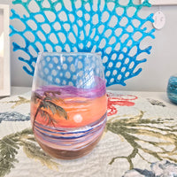 Hand Painted Stemless Wine Glasses
