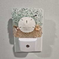 Acrylic Night Lights w/ Coastal Designs in Glass, Sand, Shells Resin