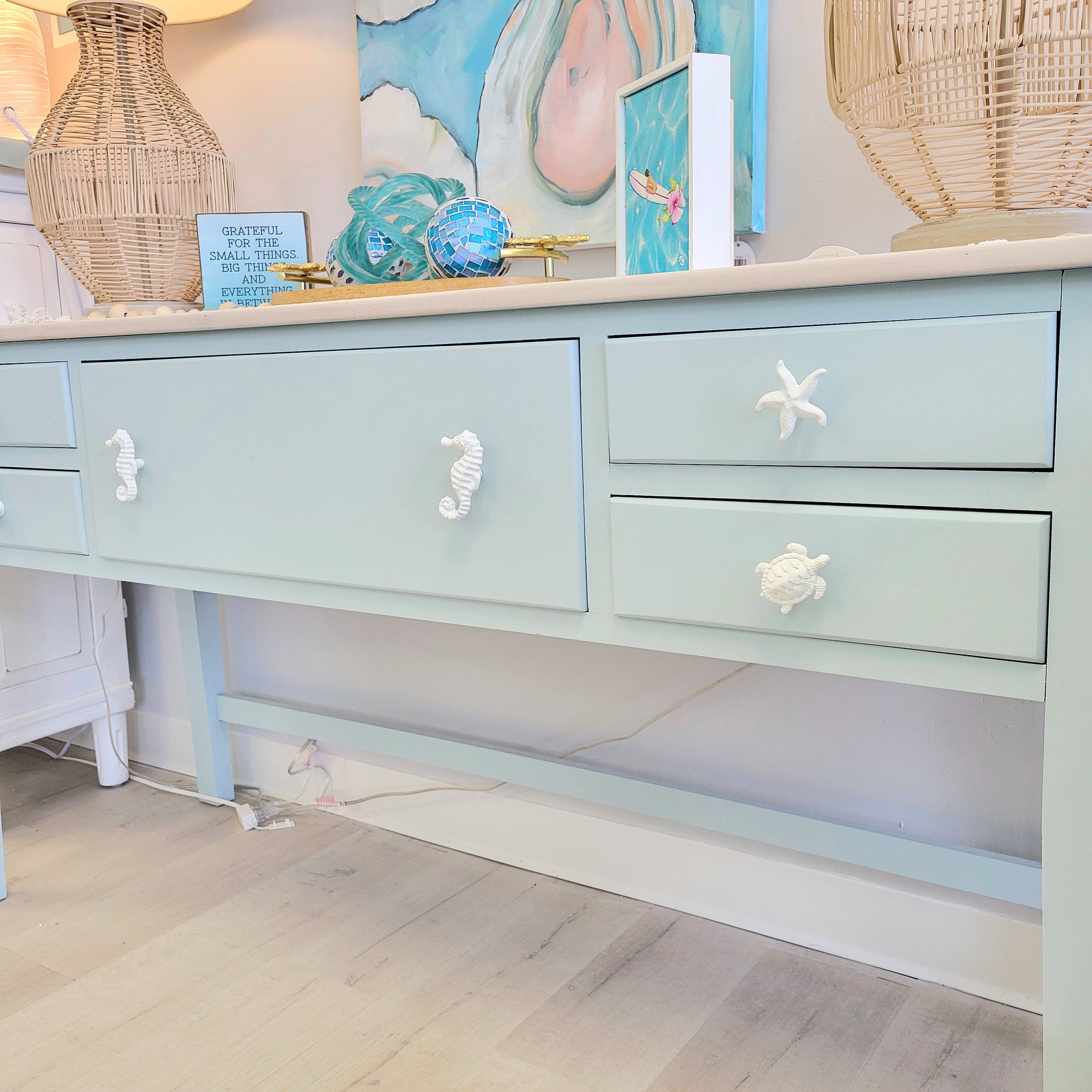 Coastal Inspired Console Table – Sunshine & Sweet Pea's Coastal Décor