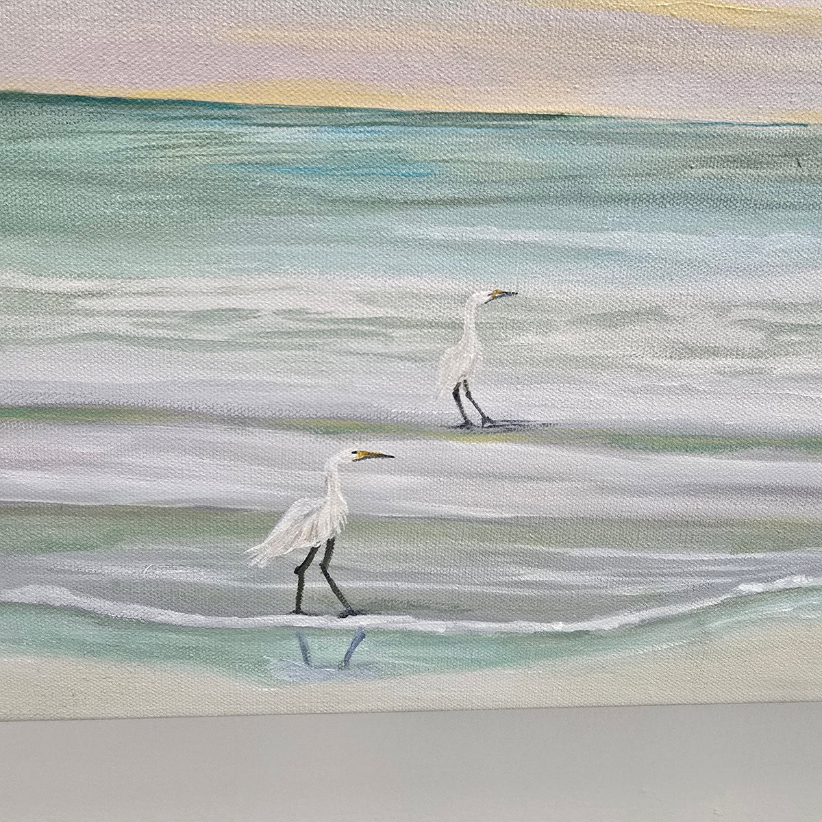 Coastal Birds Hand Painted on Canvas