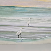 Coastal Birds Hand Painted on Canvas