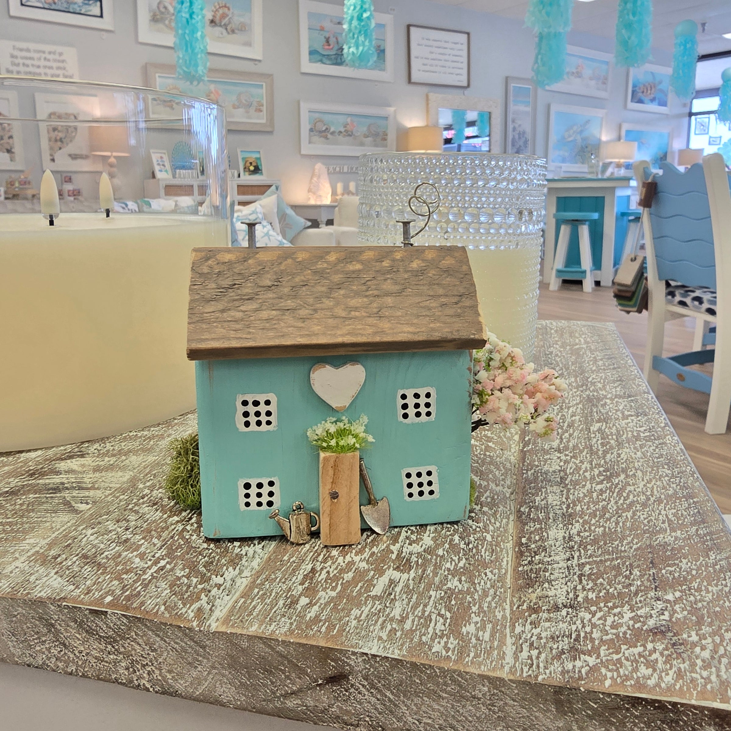 Wooden House with Blossom tree