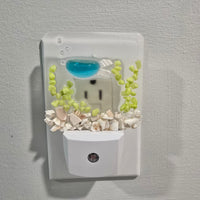 Acrylic Night Lights w/ Coastal Designs in Glass, Sand, Shells Resin