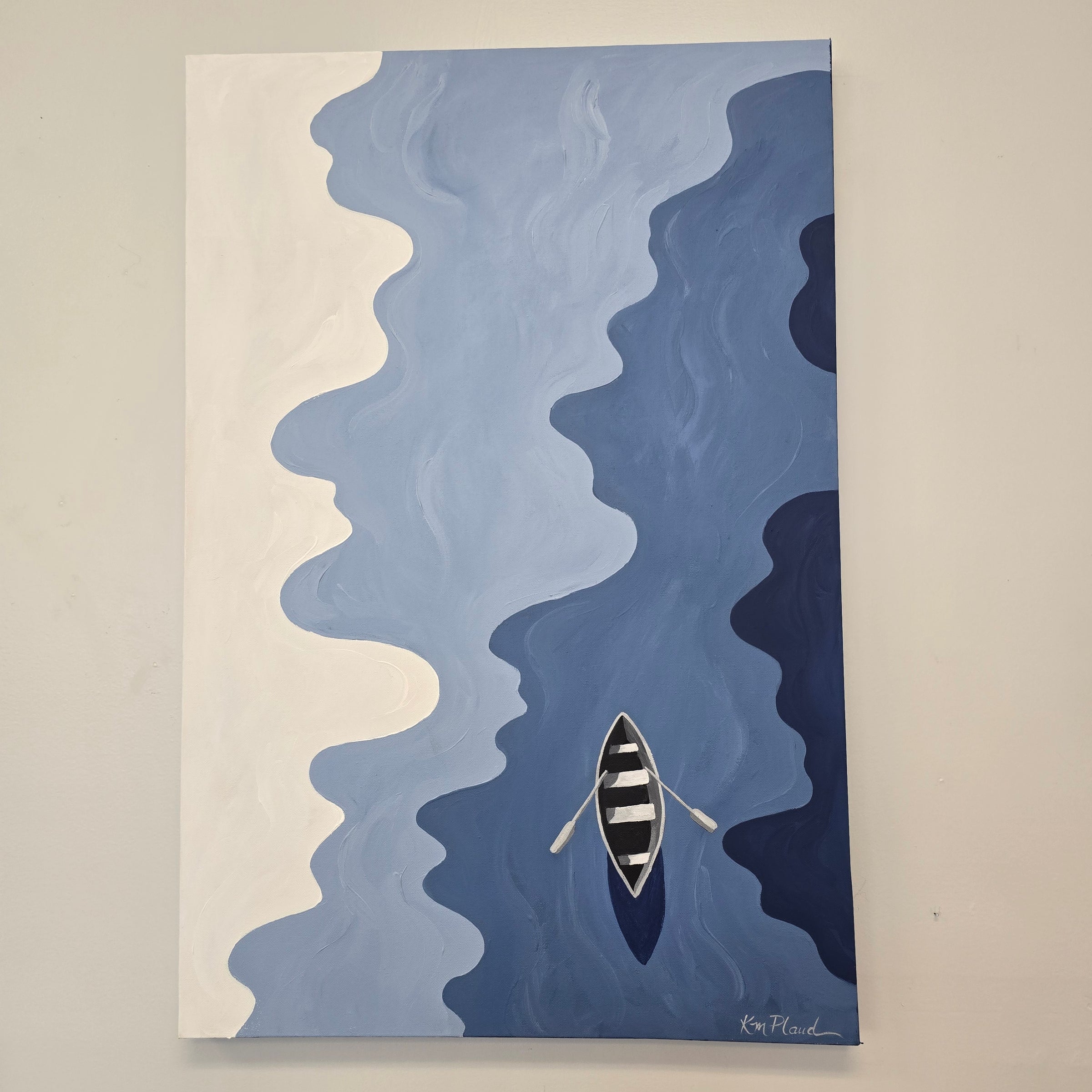 Rowboat painted on Canvas
