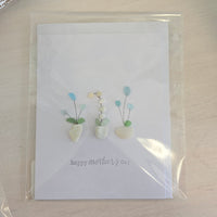 Assorted Hand Made Happy Mother's Day Sea Glass Cards Sunshine & Sweet Peas Costal Decor