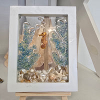 Assorted Mini Framed Resin Art w/ Wooden Easel