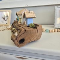 Three House Scene on Driftwood