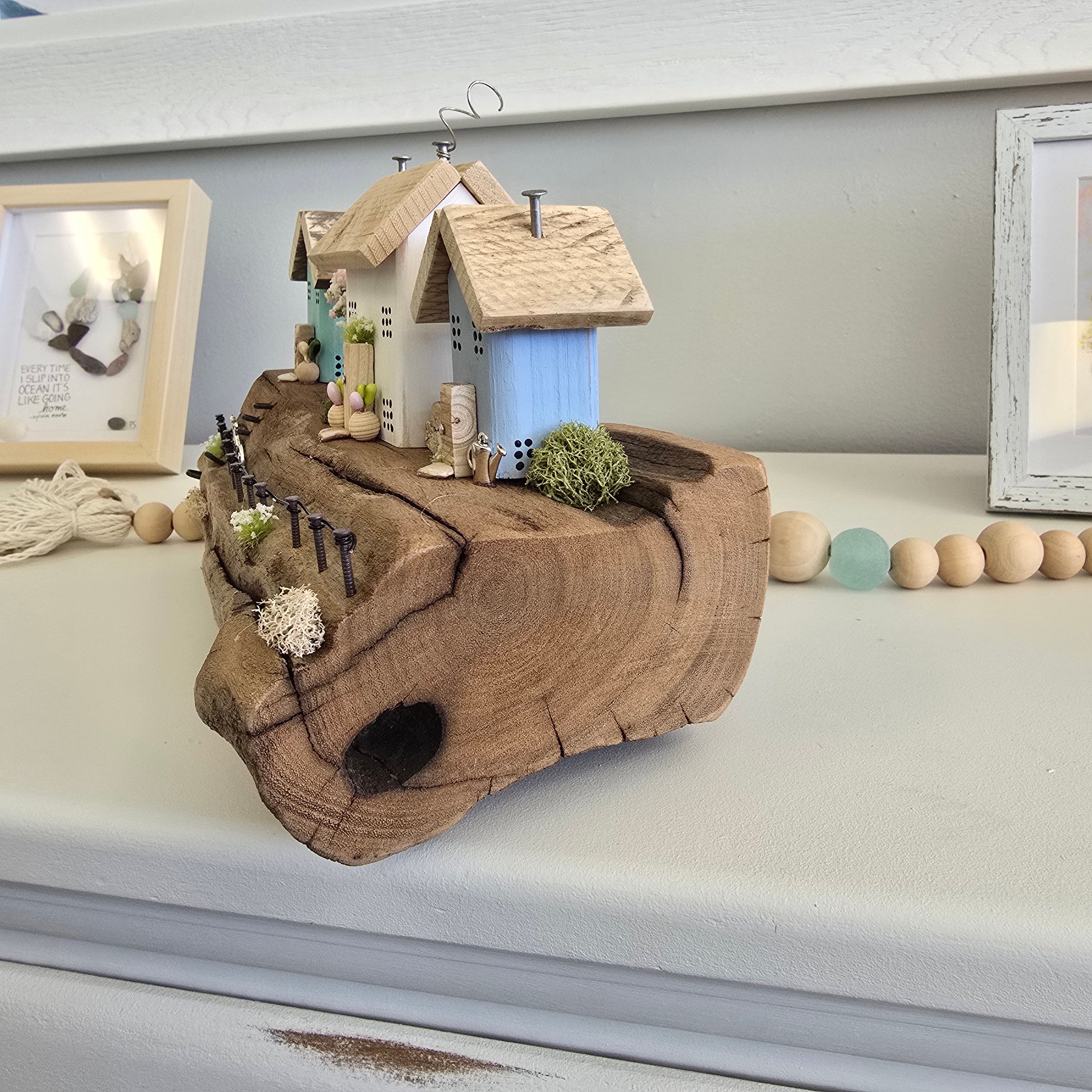 Three House Scene on Driftwood