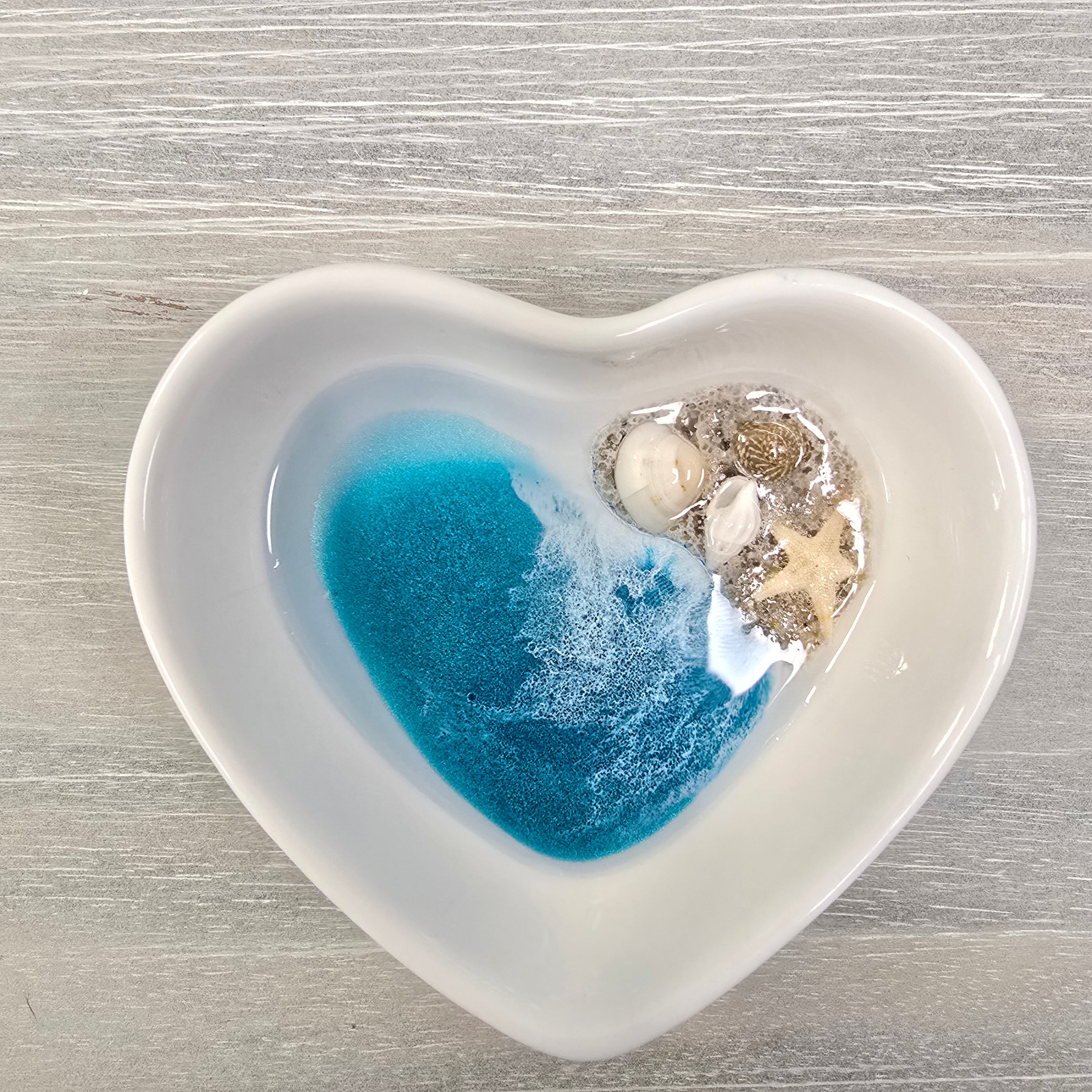 Assorted Resin Poured Heart Ring Dishes