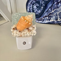 Acrylic Night Lights w/ Coastal Designs in Glass, Sand, Shells Resin