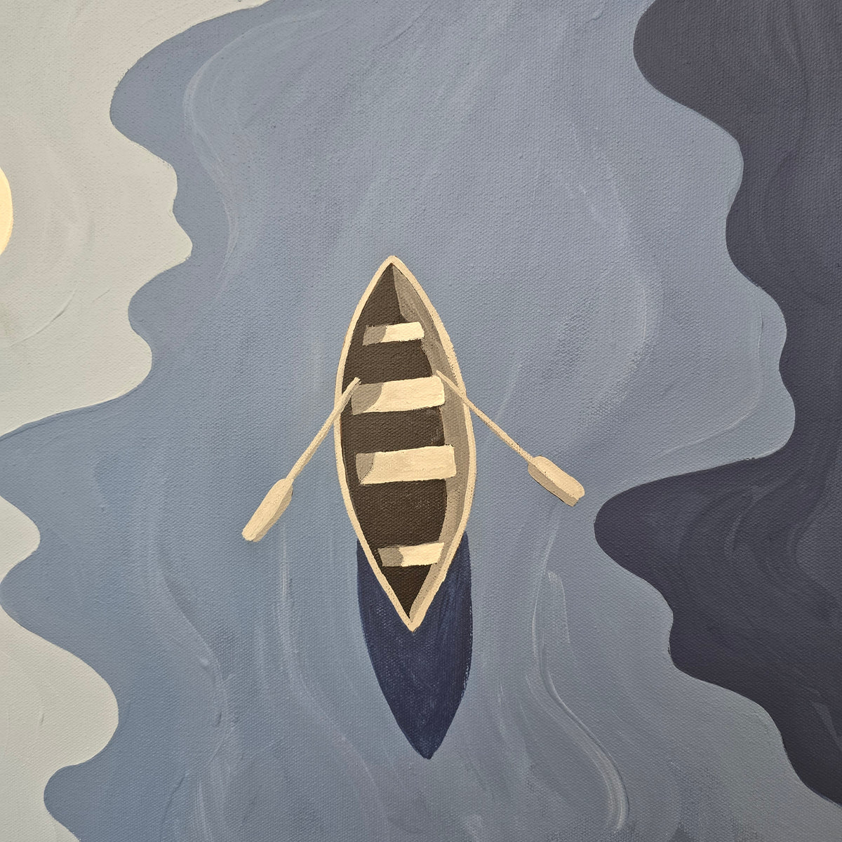 Rowboat painted on Canvas