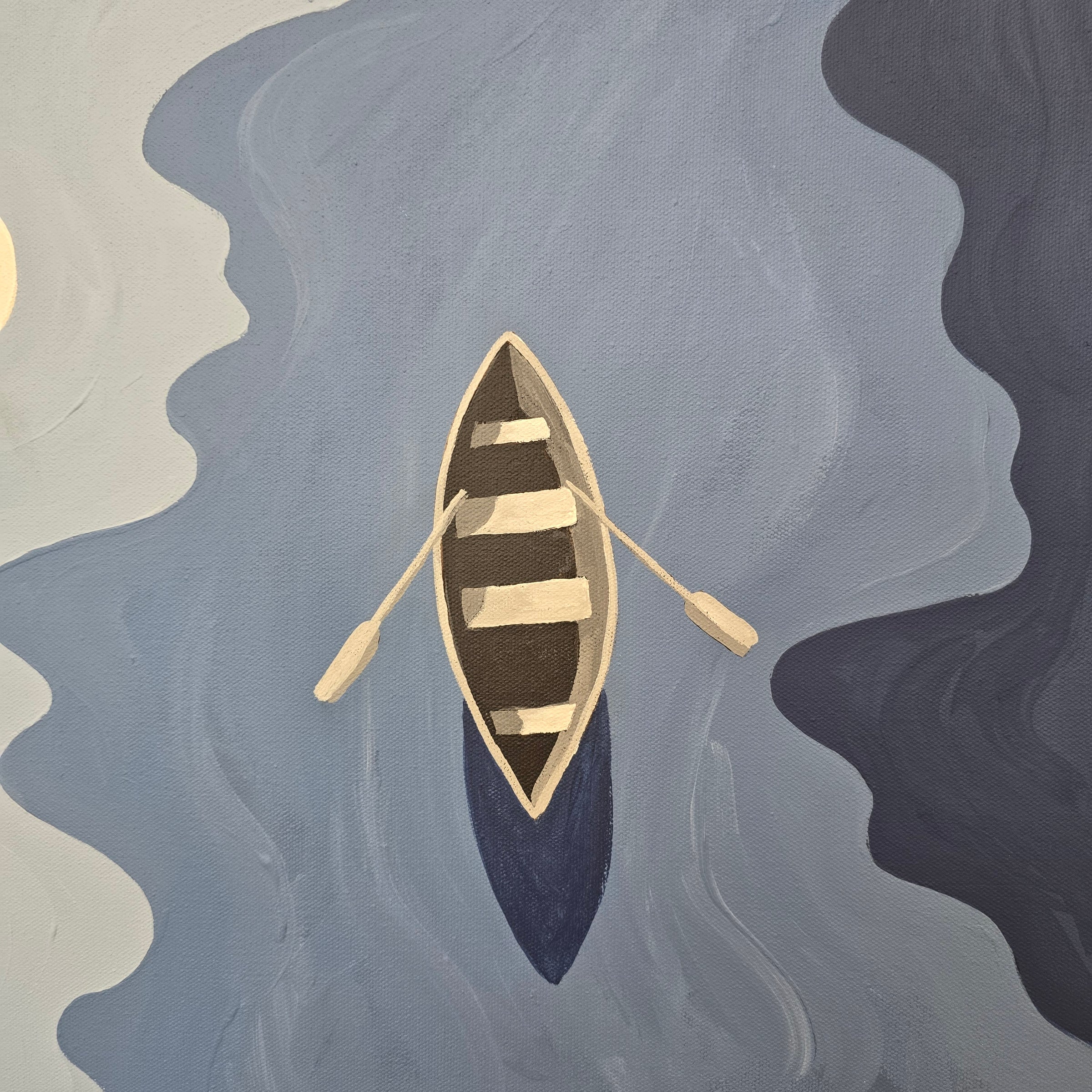 Rowboat painted on Canvas