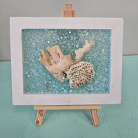 Assorted Mini Framed Resin Art w/ Wooden Easel