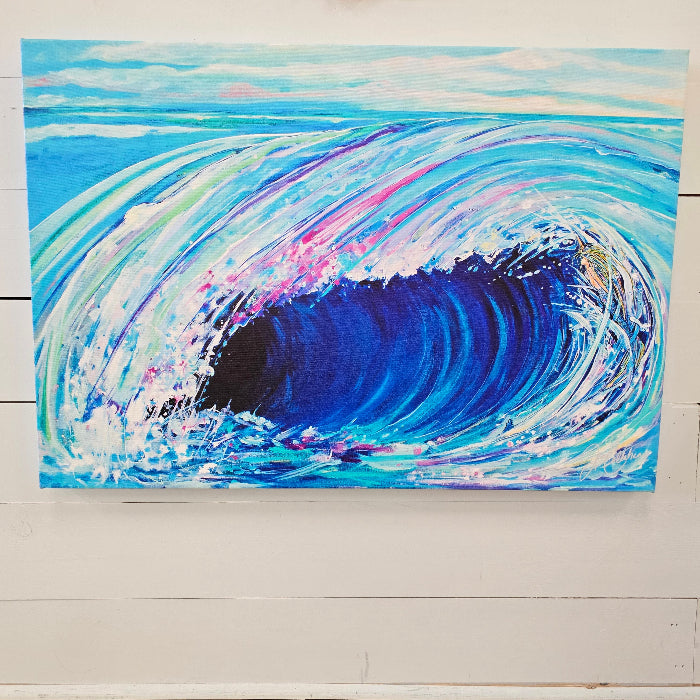 Mermaid in Waves on Canvas Sunshine & Sweet Peas Costal Decor