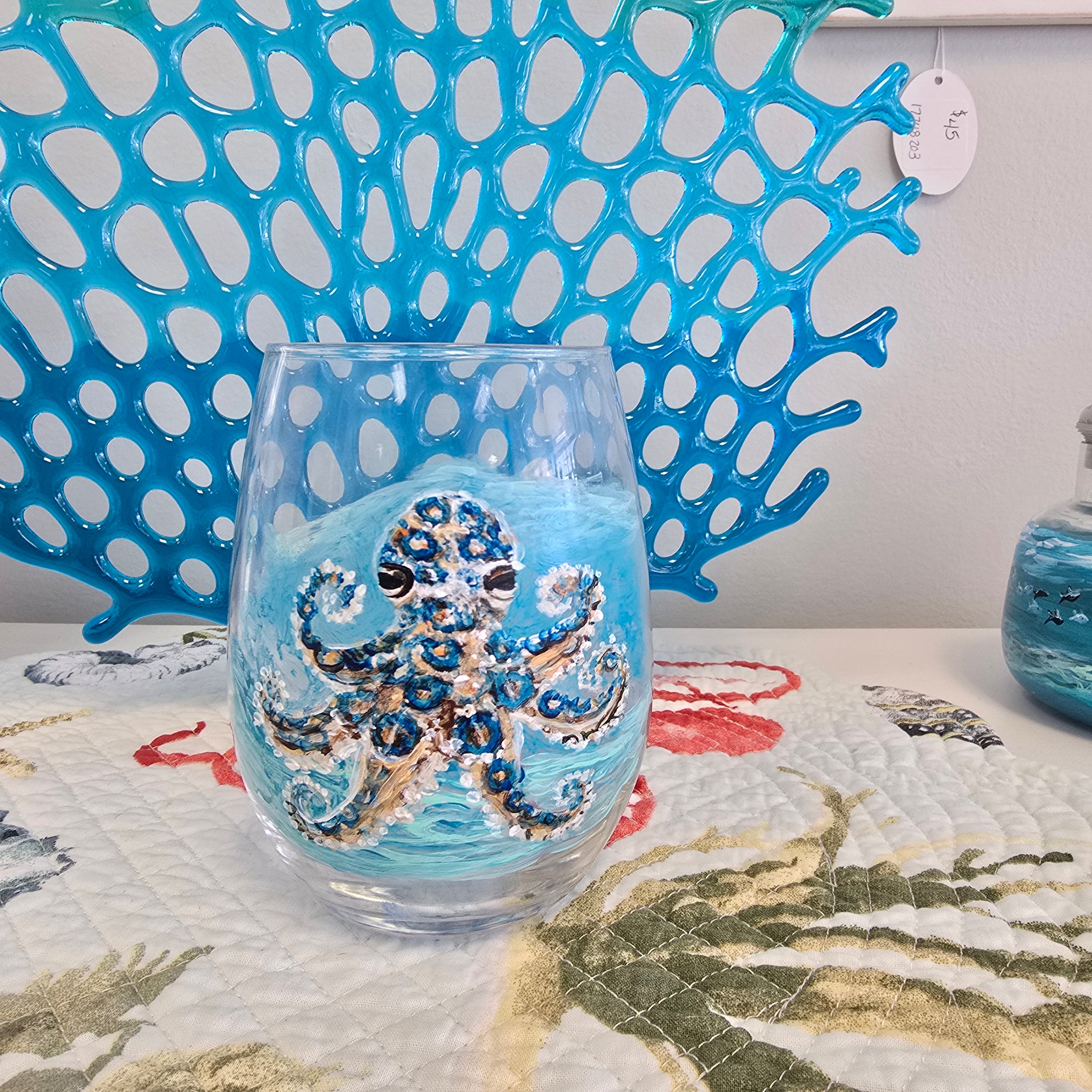 Hand Painted Stemless Wine Glasses
