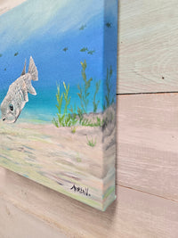 Puffer Fish On Canvas Sunshine & Sweet Peas Costal Decor
