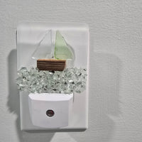 Acrylic Night Lights w/ Coastal Designs in Glass, Sand, Shells Resin