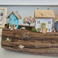Three House Scene on Driftwood