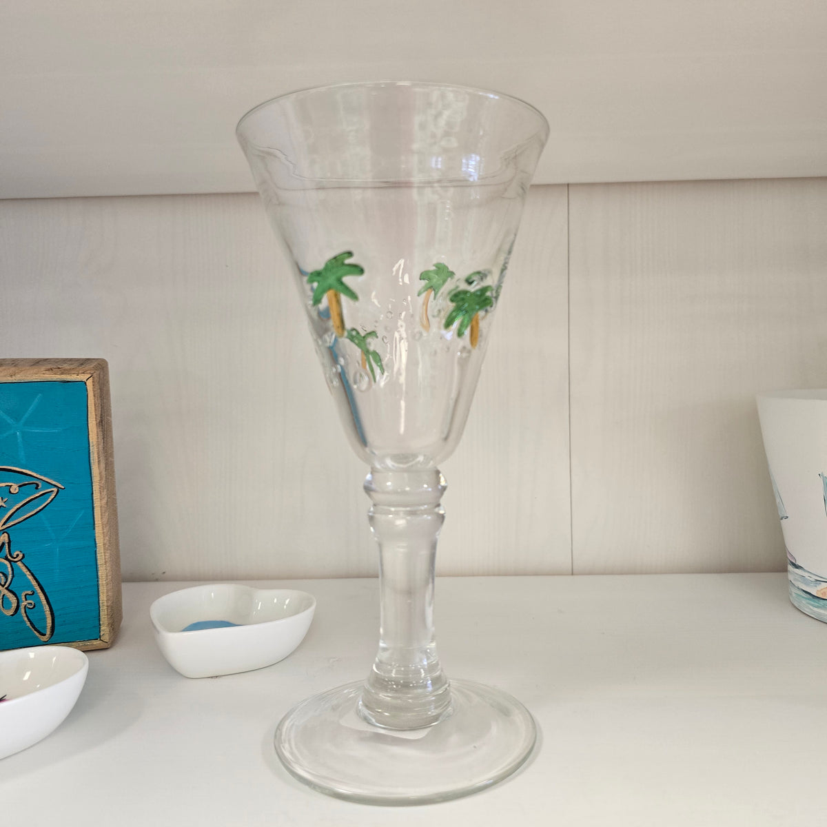 Palm Tree Stemmed Wine Glasses