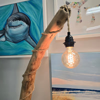 Driftwood, Starfish, and Rope Lamp- 30" Tall