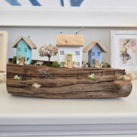 Three House Scene on Driftwood