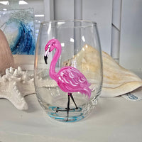 Assorted Ocean Inspired Hand Painted Stemless Wine Glasses Sunshine & Sweet Peas Costal Decor