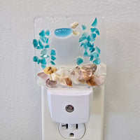 Acrylic Night Lights w/ Coastal Designs in Glass, Sand, Shells Resin