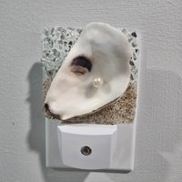 Acrylic Night Lights w/ Coastal Designs in Glass, Sand, Shells Resin