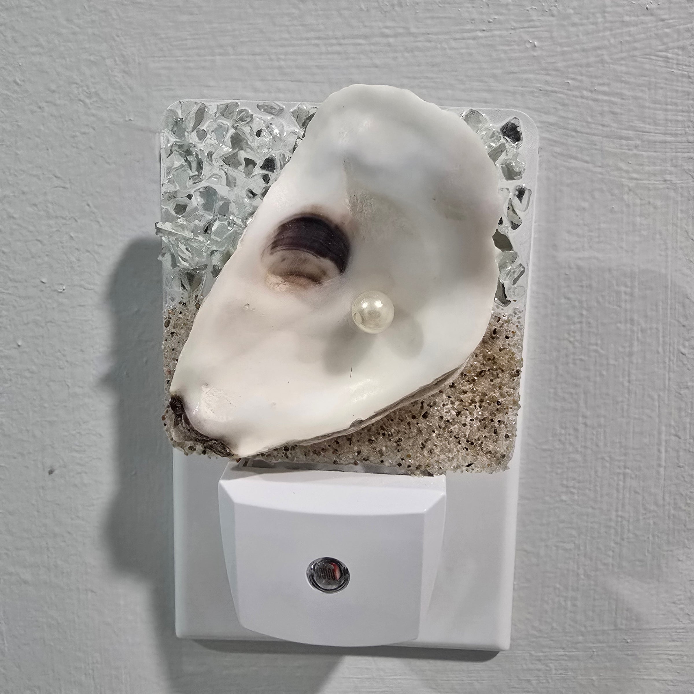 Acrylic Night Lights w/ Coastal Designs in Glass, Sand, Shells Resin
