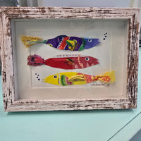 Assorted Framed Trash Art