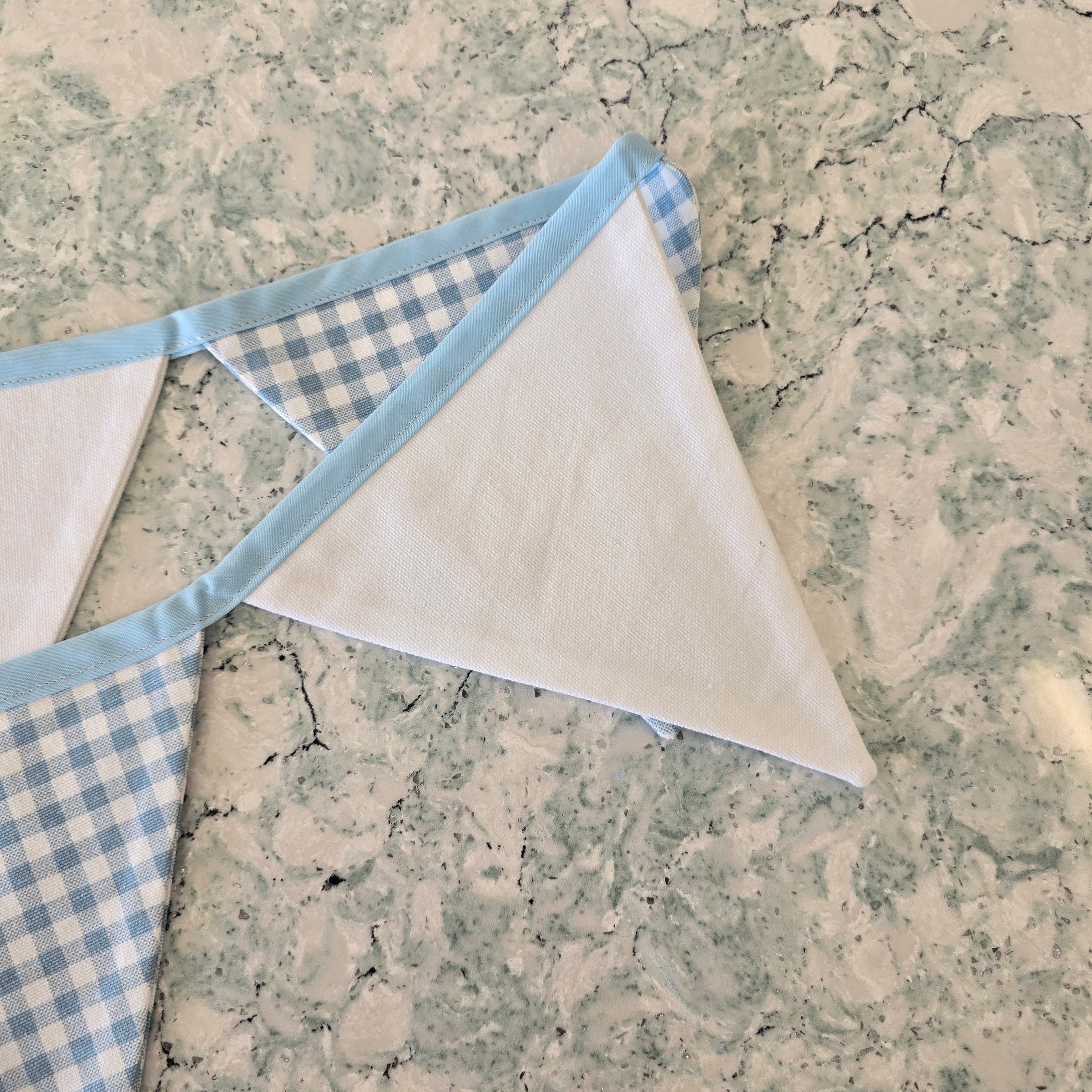 Blue Checkered Bunting Flags