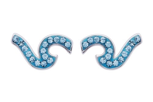 Crystal Wave Stud Earrings