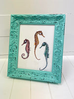 Framed Seahorse Painting