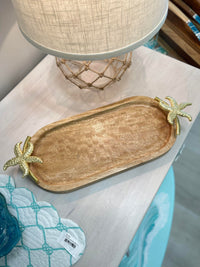 Wooden Tray w/Starfish Handles