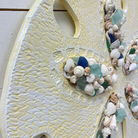 Yellow Wooden Sand Dollar w/Seashells - Sunshine & Sweet Pea's Coastal Decor