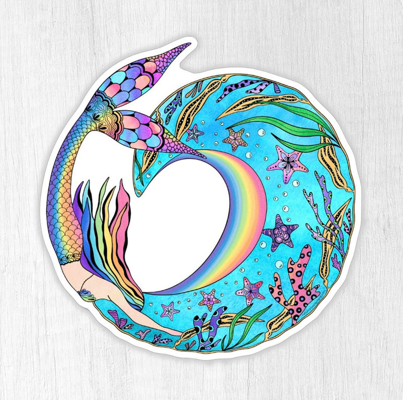 Rainbow Reef Mermaid Sticker