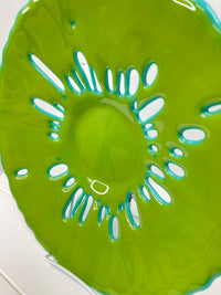 Handmade Green & Teal Glass Platter