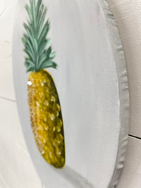 Pineapple on Canvas with Glass Embellishments - Sunshine & Sweet Pea's Coastal Decor