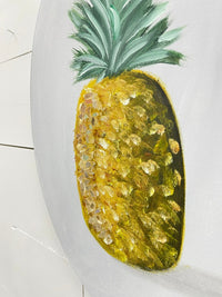 Pineapple on Canvas with Glass Embellishments - Sunshine & Sweet Pea's Coastal Decor