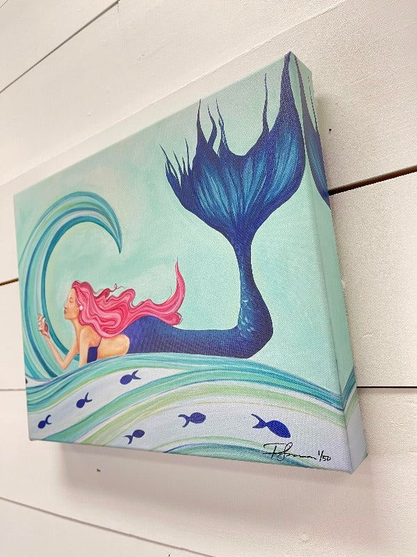 Mermaid Print on Canvas - Sunshine & Sweet Pea's Coastal Decor