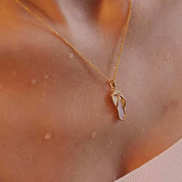 Gold Vermeil Mother of Pearl Flip Flop Necklace